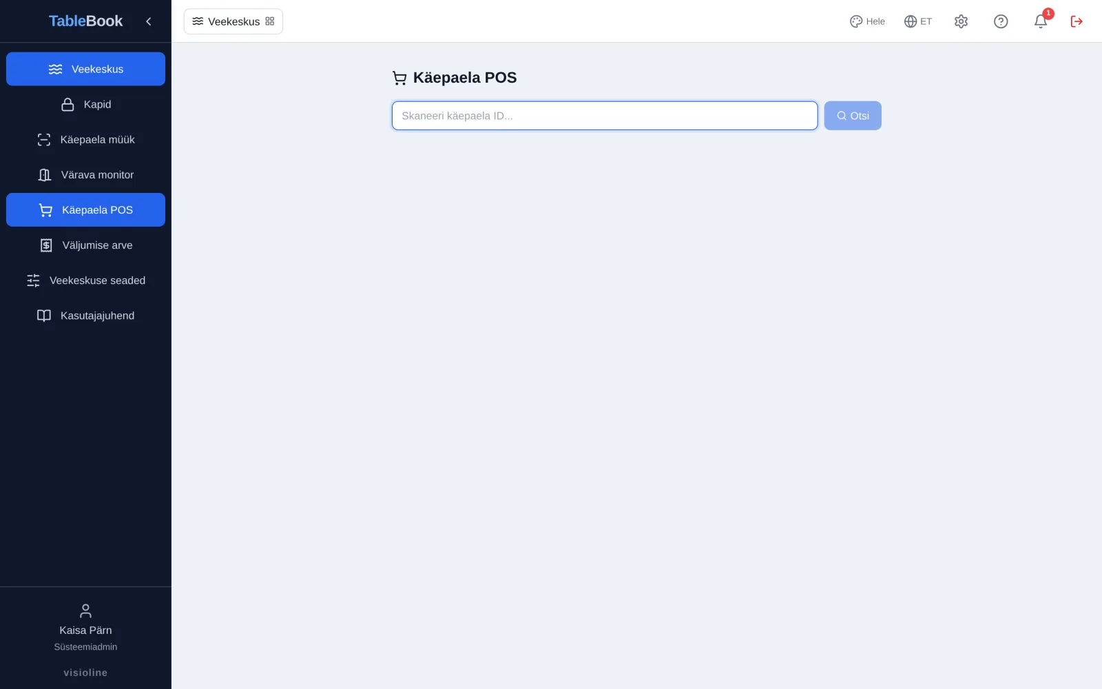 Veekeskus — käepaela POS